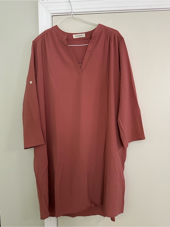 Lavender J Tops - Lavender Rust V-Neck Shift Tunic